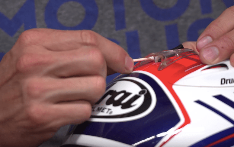 how to clean small derails on helmets