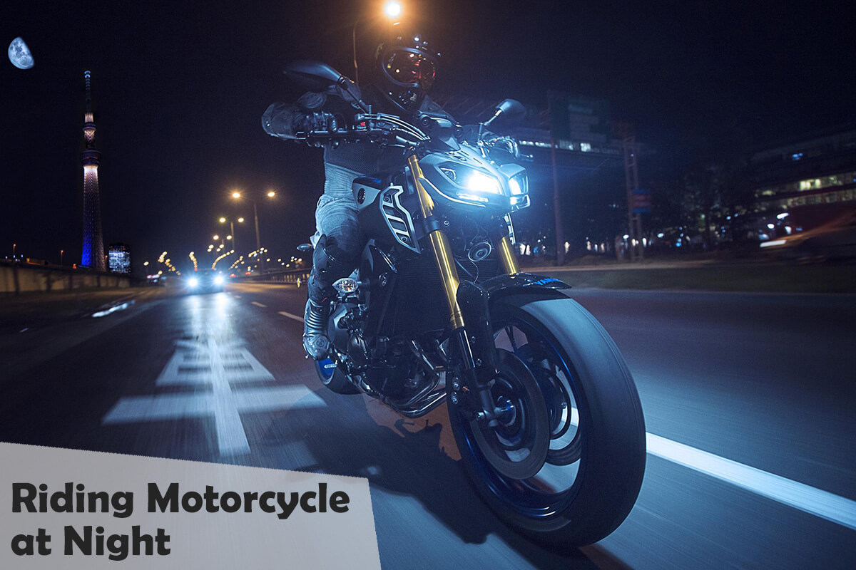 Riding Motorcycle at Night.