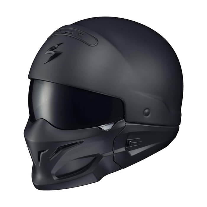 ScorpionExo Covert Unisex-Adult Half-Size-Style Matte Black Helmet (Matte Black, Large) (COV-0105).